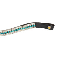 Stirnband Blue Crystal aus Leder Equestro