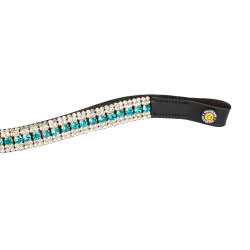 Stirnband Blue Crystal aus Leder Equestro