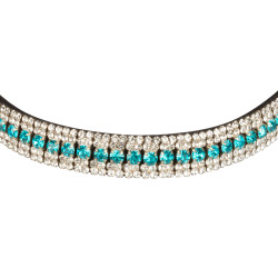 Stirnband Blue Crystal aus Leder Equestro