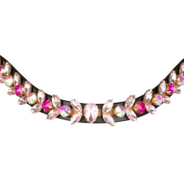 Stirnband Northern Lights Crystal aus Leder Equestro