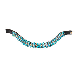 Stirnband Blue Jets Crystal aus Leder Equestro