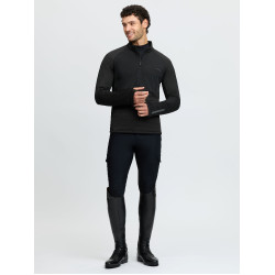 Herren Midlayer mit Viertel-Reißverschluss Schwarz LeMieux