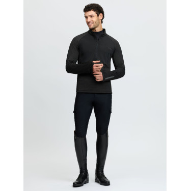 Herren Midlayer mit Viertel-Reißverschluss Schwarz LeMieux