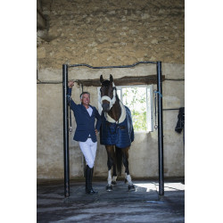 Stalldecke Equithème Teddy mit synthetischem Lammfellfutter Marineblau