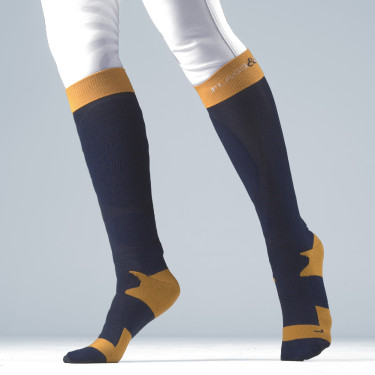 Socken Flags & Cup Unisex Emo Marine / Honigfarben Blau