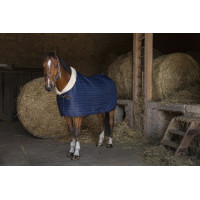 Stalldecke Equithème Teddy mit synthetischem Lammfellfutter Marineblau