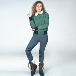 Damenreithose Flags & Cup Checks Grau