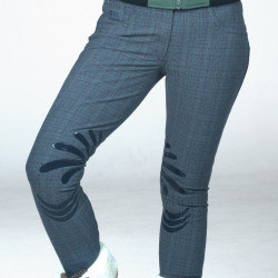 Damenreithose Flags & Cup Checks Grau