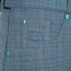 Damenreithose Flags & Cup Checks Grau