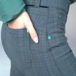 Damenreithose Flags & Cup Checks Grau