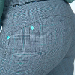 Damenreithose Flags & Cup Checks Grau