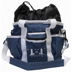 Putzzeugtasche großes Modell T de T Marine / Weiß Blau