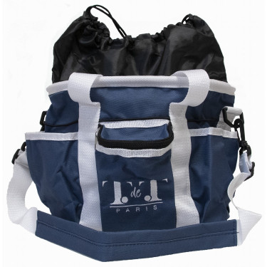 Putzzeugtasche großes Modell T de T Marine / Weiß Blau