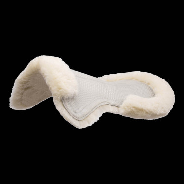 Mischsattelpad Close Contact Acavallo Classic mit vollständig integriertem Lammfell Transparent / Weiß