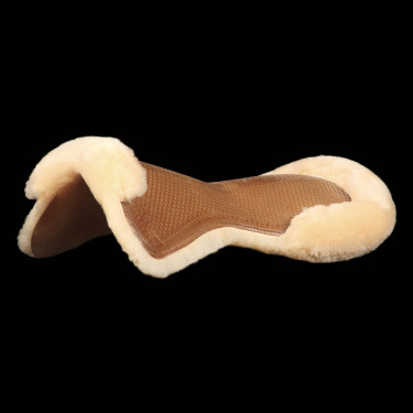 Mischsattelpad Close Contact Acavallo Classic mit vollständig integriertem Lammfell Braun / Natur