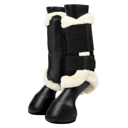 Geschlossene Gamaschen Lammfell LeMieux Edge Mesh Schwarz / Natur Geschlossene Gamaschen Lammfell LeMieux Edge Mesh Schwarz / Natur