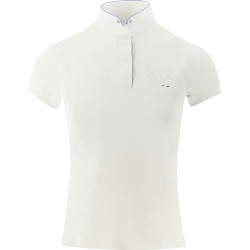 Polo de concours Pénélope Madrid manches courtes Blanc / gris