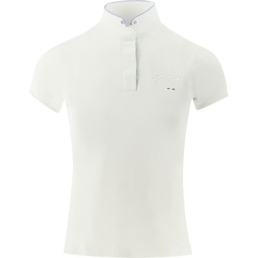Polo de concours Pénélope Madrid manches courtes Blanc / gris