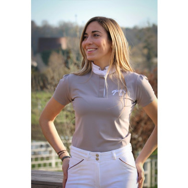 Wettkampf-Poloshirt Pénélope Madrid Kurzarm Maulwurf Braun Wettkampf-Poloshirt Pénélope Madrid Kurzarm Maulwurf Braun