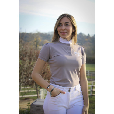 Wettkampf-Poloshirt Pénélope Madrid Kurzarm Maulwurf Braun Wettkampf-Poloshirt Pénélope Madrid Kurzarm Maulwurf Braun
