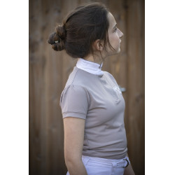 Wettkampf-Poloshirt Pénélope Madrid Kurzarm Maulwurf Braun