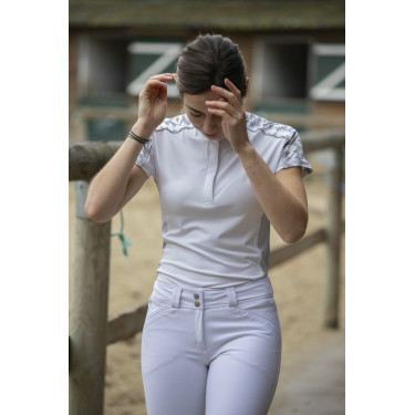 Polo Pénélope Anais Kurzarm Weiß Weiß