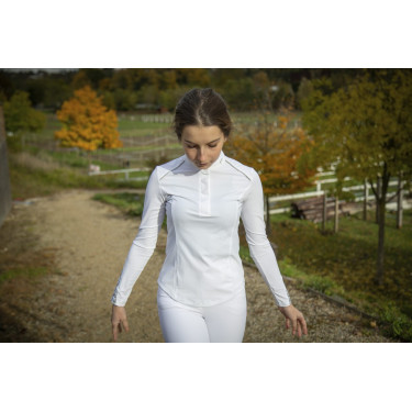 Polo Pénélope Anais langärmelig Weiß Weiß Polo Pénélope Anais langärmelig Weiß Weiß