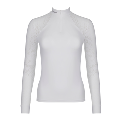Wettkampf-Poloshirt LeMieux Olivia Langarm Weiß Weiß