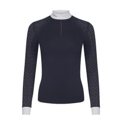 Wettkampf-Poloshirt LeMieux Olivia Langarm Marineblau
