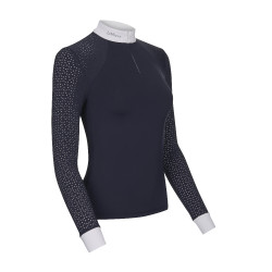 Wettkampf-Poloshirt LeMieux Olivia Langarm Marineblau