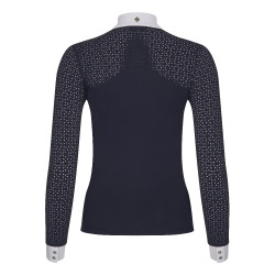 Wettkampf-Poloshirt LeMieux Olivia Langarm Marineblau