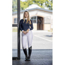 Wettkampf-Poloshirt LeMieux Olivia Langarm Marineblau