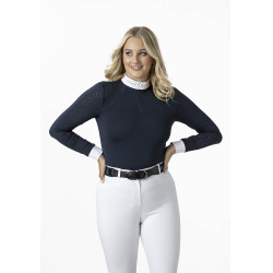 Wettkampf-Poloshirt LeMieux Olivia Langarm Marineblau