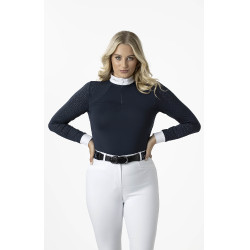 Wettkampf-Poloshirt LeMieux Olivia Langarm Marineblau