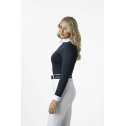 Wettkampf-Poloshirt LeMieux Olivia Langarm Marineblau