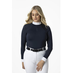 Wettkampf-Poloshirt LeMieux Olivia Langarm Marineblau