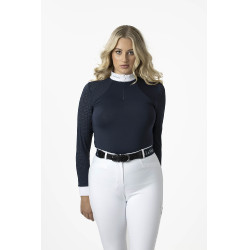 Wettkampf-Poloshirt LeMieux Olivia Langarm Marineblau