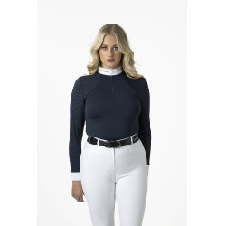 Wettkampf-Poloshirt LeMieux Olivia Langarm Marineblau