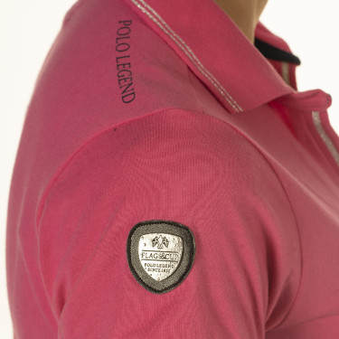 Damen-Poloshirt Rosa Flags & Cup Fuchsie
