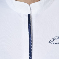 Damen-Poloshirt Clorinda langarm Flags & Cup Weiß Weiß