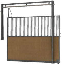 Schiebbare Boxentrennung mit Gitter und Holzfüllung 3 m La Gée Schiebbare Boxentrennung mit Gitter und Holzfüllung 3 m La Gée