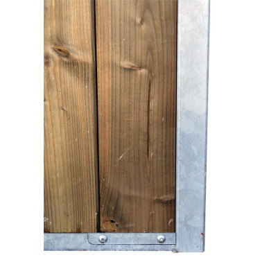 Schiebbare Boxentrennung mit Gitter und Holzfüllung 3 m La Gée Schiebbare Boxentrennung mit Gitter und Holzfüllung 3 m La Gée