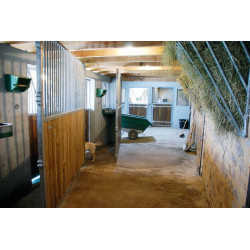 Schwenkbare Boxentrennung mit Gitter / Holz 3 m La Gée Schwenkbare Boxentrennung mit Gitter / Holz 3 m La Gée