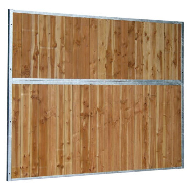 Feste Boxtrennwand voll Holz 4 m La Gée