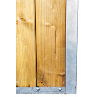 Schiebbare Boxentrennung mit Gitter und Holzfüllung 3 m La Gée