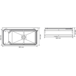 Doppel-Tränke Polybac 75 M mit Kordelrand und Befestigungsstütze La Gée