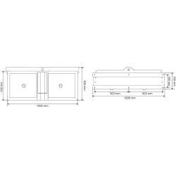 Doppeltränke Polybac 72M mit Innenrand und Befestigungshalterung La Gée