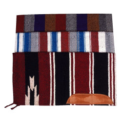 Navajo-Sattelpad aus gewebter Baumwolle mit Leder Navajo-Sattelpad aus gewebter Baumwolle mit Leder