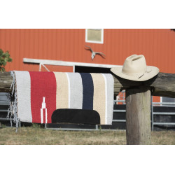 Navajo-Sattelpad aus gewebter Baumwolle mit Leder Navajo-Sattelpad aus gewebter Baumwolle mit Leder