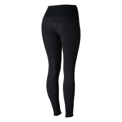 Damen-Reitleggings Gillian Horze mit hohem Bund und Vollbesatz aus Silikon Schwarz